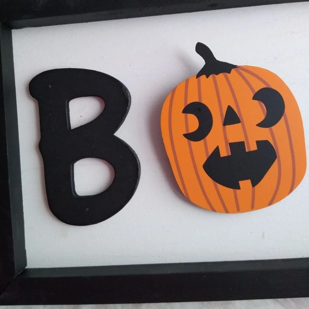 Boo Halloween Pumpkin sign New 15 inch